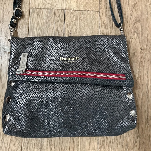 HAMMITT  GUNMETAL METALLIC CROSSBODY SHOIULDER BAG BRAND NEW! - Picture 8 of 8
